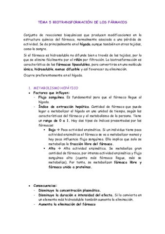 Miniatura del documento Tema 05 Biotransformación de los fármacos.pdf