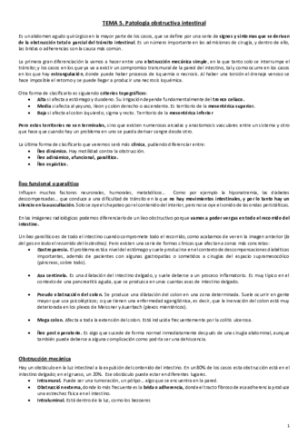 Miniatura del documento Tema 5. Obstrucción intestinal.pdf