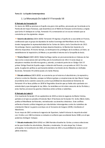 Miniatura del documento Tema 11 - La España Contemporánea.pdf
