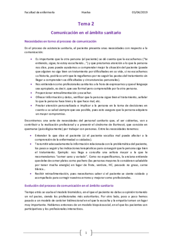 Miniatura del documento Tema 2 Comunicación en el ámbito sanitario.pdf