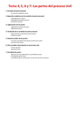 Miniatura del documento Tema 4- 5, 6 y 7 - Las partes del proceso civil.pdf