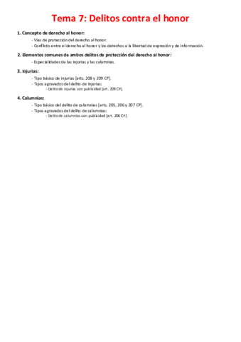Miniatura del documento Tema 7 - Delitos contra el honor.pdf