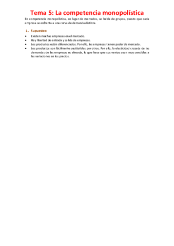 Miniatura del documento Tema 5 - La competencia monopolística.pdf