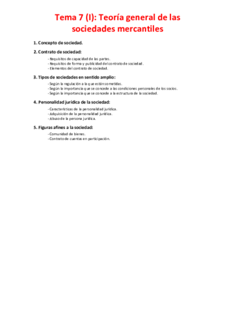 Miniatura del documento Tema 7 (I) - Teoría general de las sociedades mercantiles.pdf