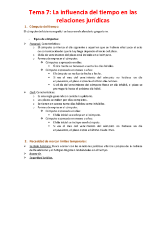 Miniatura del documento Tema 7 - La influencia del tiempo en las relaciones jurídicas.pdf