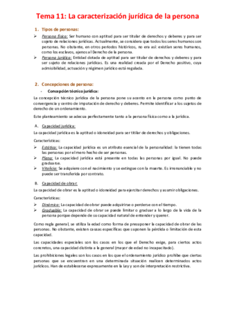 Miniatura del documento Tema 11 - La caracterización jurídica de la persona.pdf