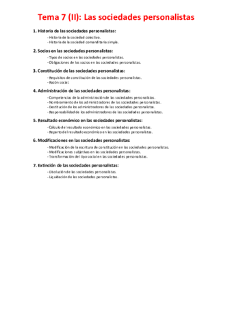 Miniatura del documento Tema 7 (II) - Las sociedades personalistas.pdf