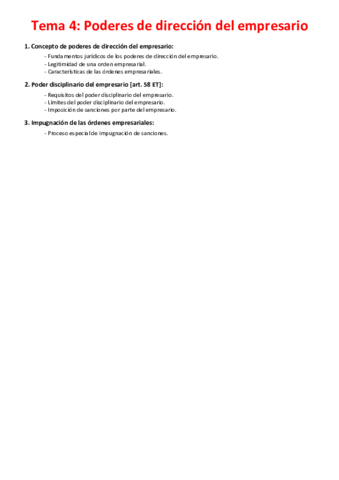 Miniatura del documento Tema 4 - Poderes de dirección del empresario.pdf