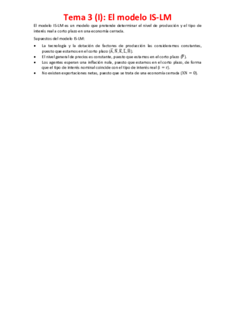 Miniatura del documento Tema 3 (I) - El modelo IS-LM.pdf