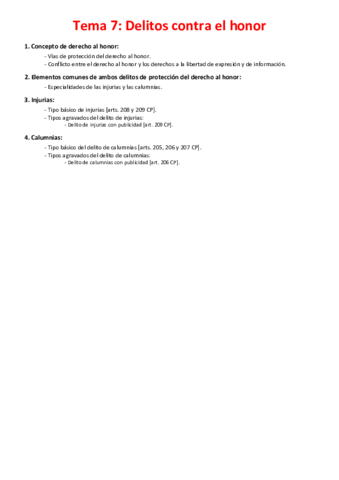 Miniatura del documento Tema 7 - Delitos contra el honor.pdf