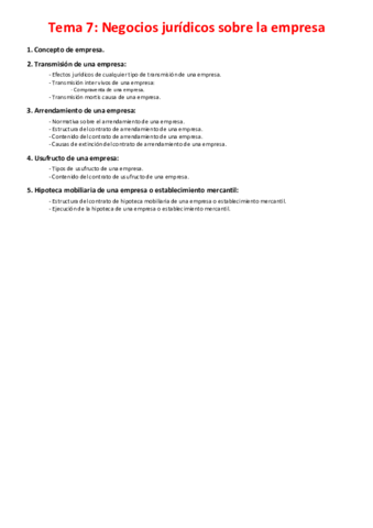 Miniatura del documento Tema 7 - Negocios jurídicos sobre la empresa.pdf