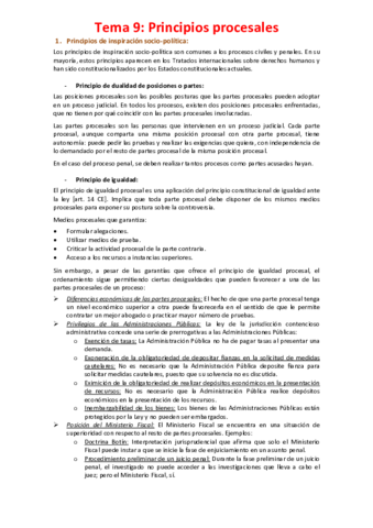 Miniatura del documento Tema 9 - Principios procesales.pdf