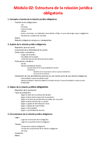 Miniatura del documento Módulo 02 - Estructura de la relación jurídica obligatoria.pdf