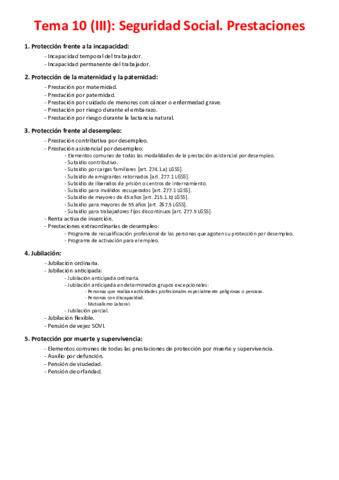 Miniatura del documento Tema 10 (III) - Seguridad Social. Prestaciones.pdf