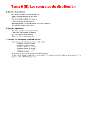 Miniatura del documento Tema 9 (II) - Los contratos de distribución.pdf