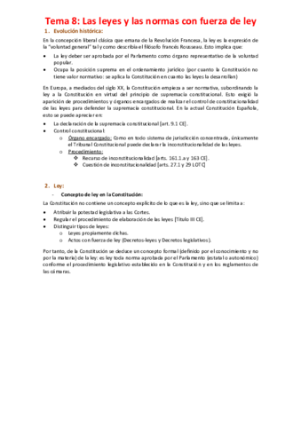 Miniatura del documento Tema 8 - Las leyes y las normas con fuerza de ley.pdf