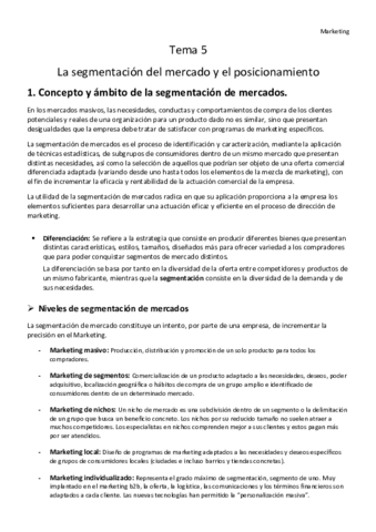Miniatura del documento Tema 5 La segmentación del mercado y el posicionamiento.pdf