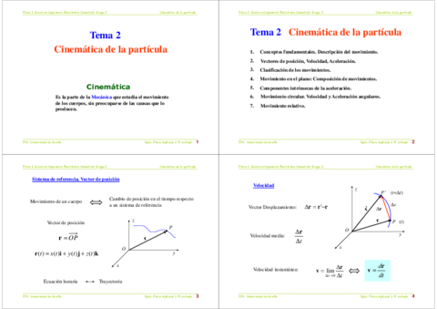 Miniatura del documento Tema 2 - Cinemática de la Partícula 1.pdf