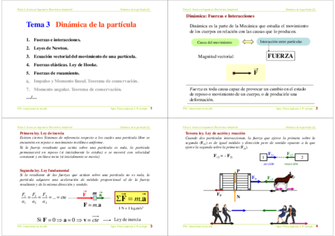 Miniatura del documento Tema 3 - Dinamica de la Partícula 1.pdf