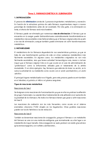 Miniatura del documento Tema 5. Farmacocinética IV. Eliminación.pdf