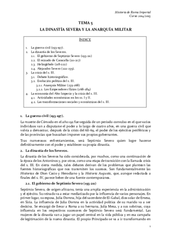 Miniatura del documento Tema 5_ Los Severos y la Anarquía Militar.pdf