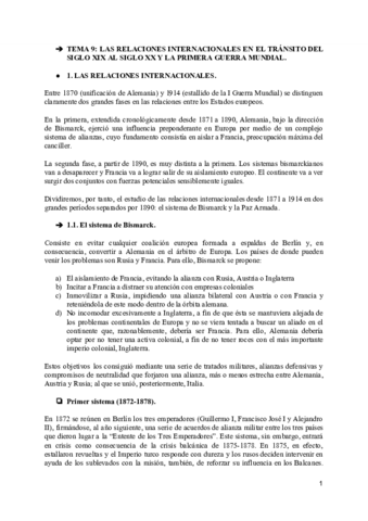 Miniatura del documento 9. Relaciones internacionales tránsito del s. XIX al XX y la Primera Guerra Mundial..pdf