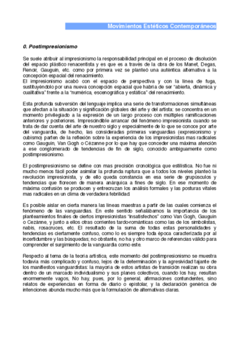 Miniatura del documento Movimientos Estéticos Contemporáneos - Resumen Vanguardias .pdf
