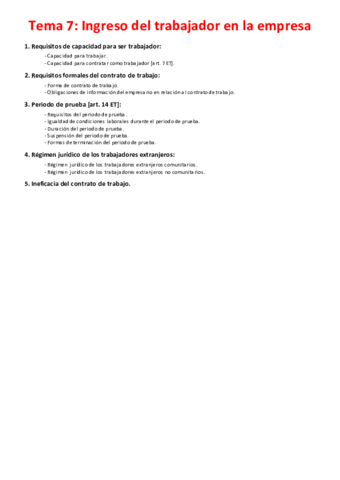 Miniatura del documento Tema 7 - Ingreso del trabajador en la empresa.pdf
