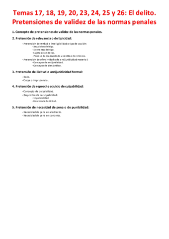 Miniatura del documento Tema 17- 18, 19, 20, 23, 24, 25 y 26 - El delito. Pretensiones de validez de las normas penales.pdf
