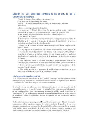 Miniatura del documento DER 02 Los derechos contenidos en el art 20 de la Constitución española.pdf