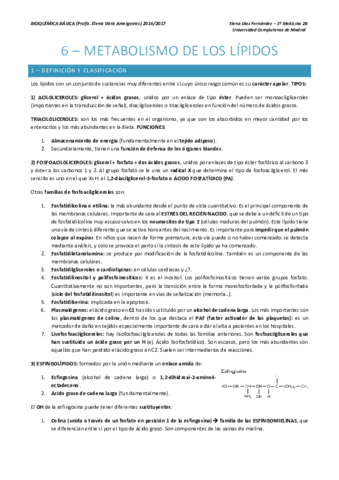 Miniatura del documento Bioquímica básica tema 6 - Lípidos - Elena Díaz Fernández.pdf