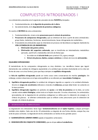 Miniatura del documento Bioquímica básica tema 7 - Compuestos nitrogenados - Elena Díaz Fernández.pdf