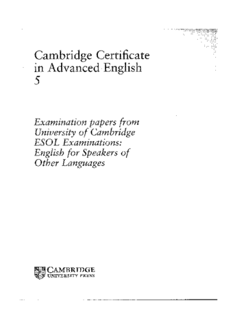 Miniatura del documento Cambridge Certificate in Advanced English 5 Students book.pdf
