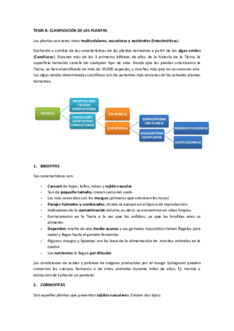 Miniatura del documento Biología Tema 8. Clasificación de las plantas.pdf