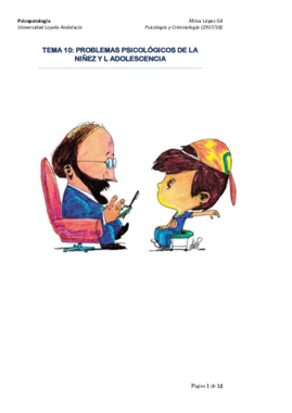 Miniatura del documento Tema 10 - Problemas psicológicos de la niñez y la adolescencia.pdf