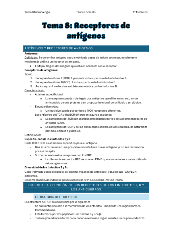Miniatura del documento Tema-8-Receptores-de-antigenosInmunologiaBlancaSomalo.pdf