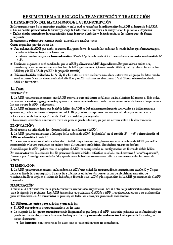 Miniatura del documento RESUMEN-TEMA-11-BIOLOGIA-TRASCRIPCION-Y-TRADUCCION.pdf