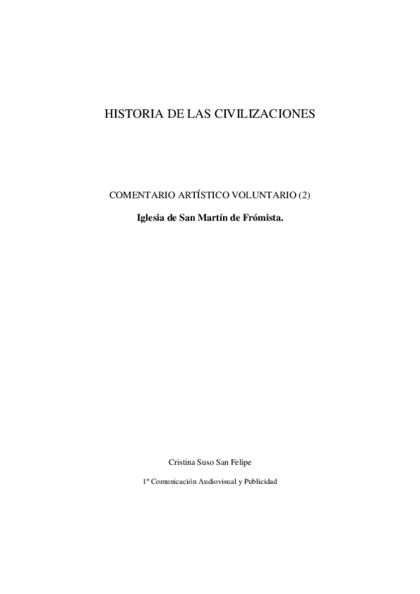 Miniatura del documento Comentario Artístico. Iglesia de San Martín de Frómista. Historia del Arte. 2º bach.pdf