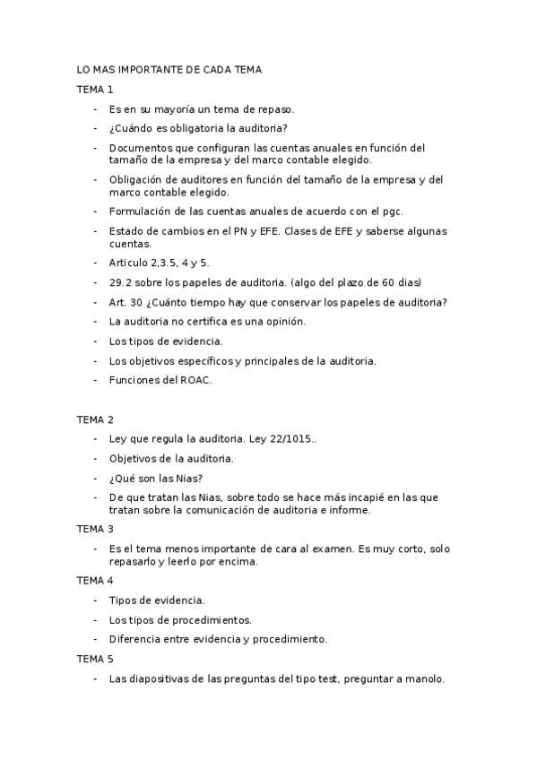 Miniatura del documento LO MAS IMPORTANTE DE CADA TEMA.odt