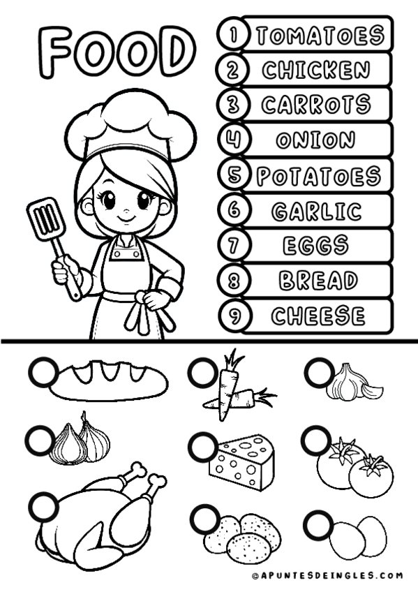 Miniatura del documento Ejercicio-de-los-alimentos-en-ingles-numera-los-alimentos-apuntesdeingles.com.pdf