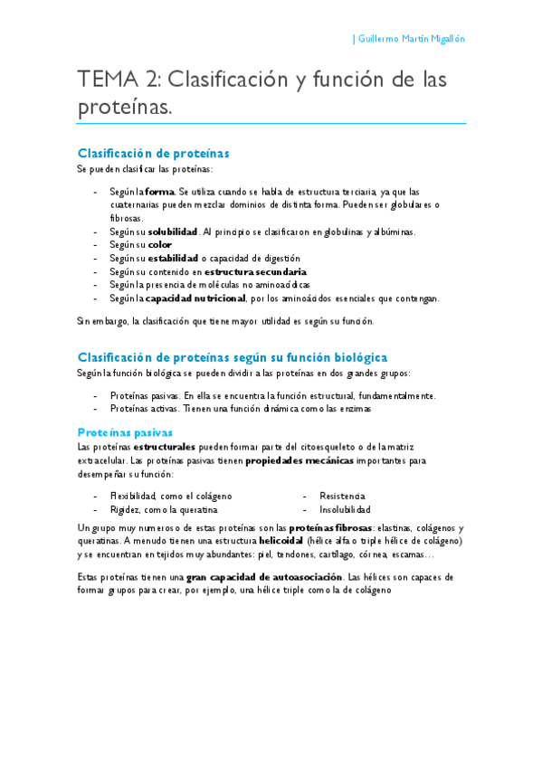 Miniatura del documento TEMA 2. Clasificación y función de proteínas.pdf