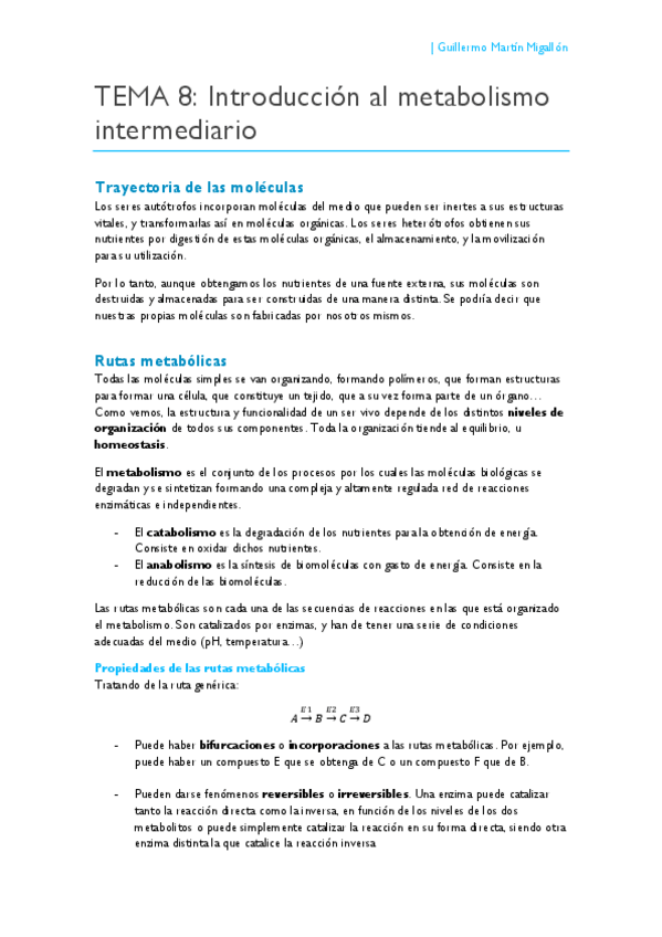 Miniatura del documento TEMA 8. Introducción al metabolismo intermediario.pdf