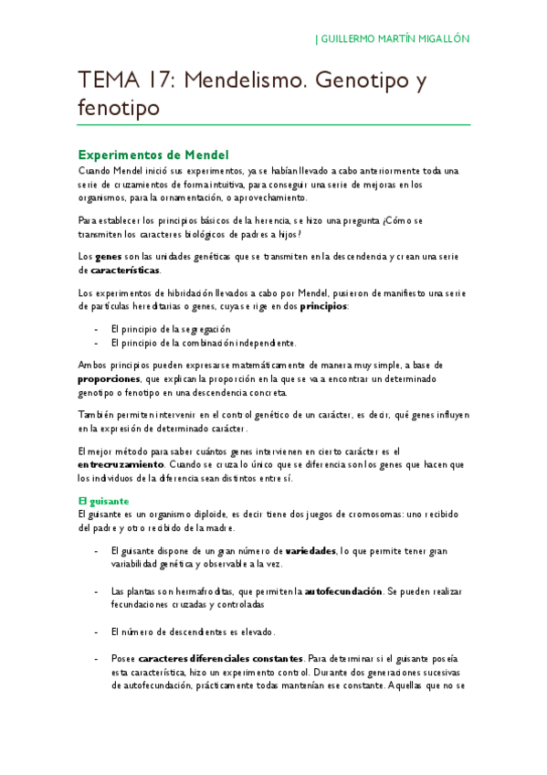 Miniatura del documento TEMA 17. Mendelismo. Genotipo y fenotipo.pdf
