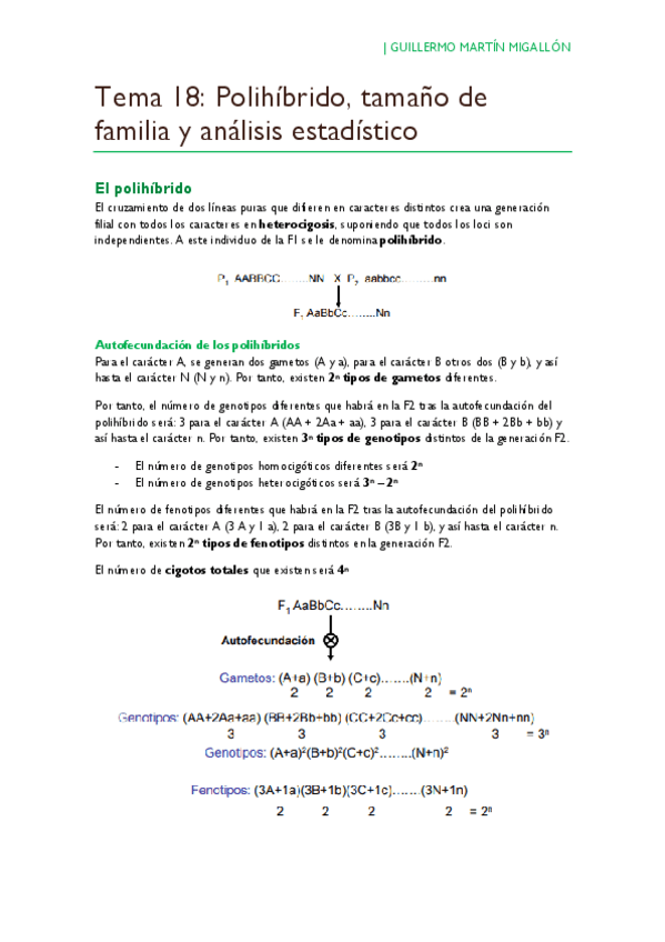 Miniatura del documento TEMA 18. Polihíbrido. Tamaño de una familia. Análisis estadístico.pdf