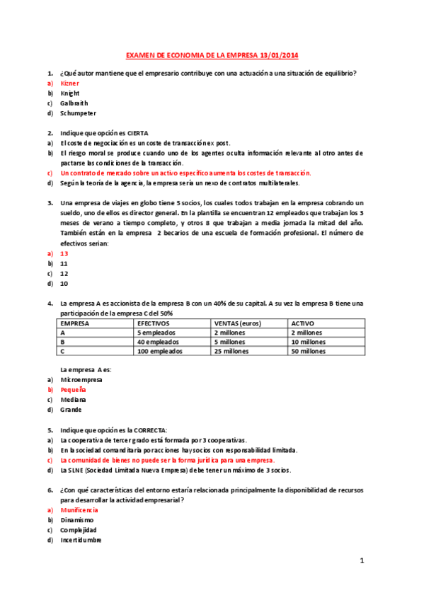 Miniatura del documento EXAMEN ECONOMÍA DE LA EMPRESA 13-01-2014(RESUELTO).pdf