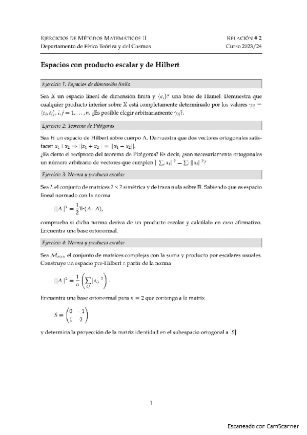 Miniatura del documento Relación 2 - Producto escalar, Hilbert (explicados).pdf