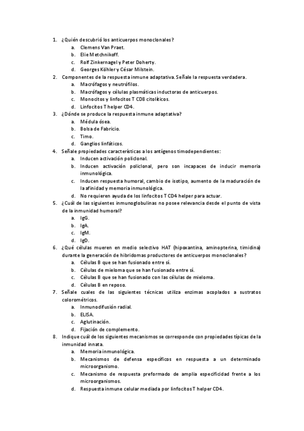 Miniatura del documento Inmunología preguntas tipo Test.pdf