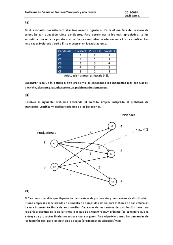 Miniatura del documento Coleccion de problemas de transporte y ruta mínima. Eval continua GIOI 2014-15.pdf