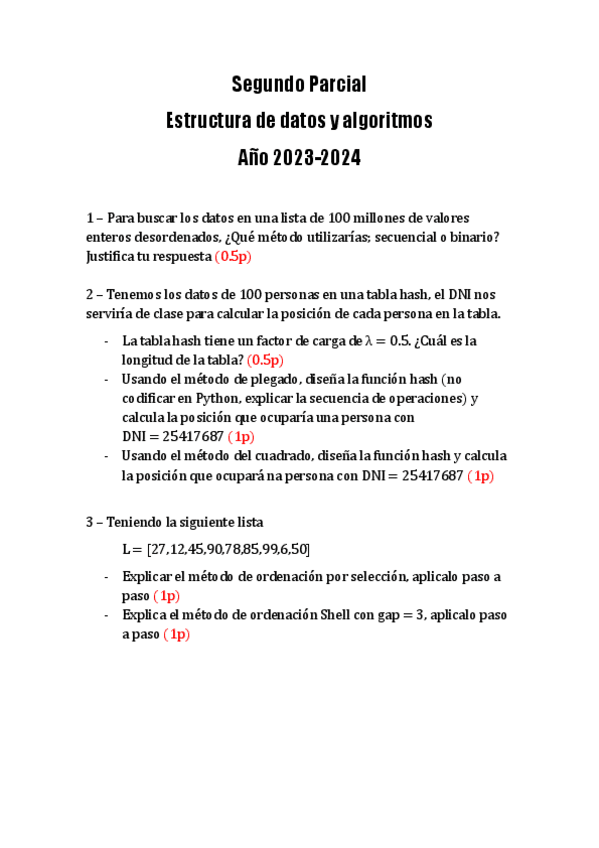 Miniatura del documento Segundo Parcial Estructura de datos y algoritmos (22-23).pdf