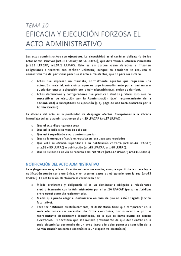Miniatura del documento Tema 10. Eficacia y ejecución forzosa del acto administrativo.pdf
